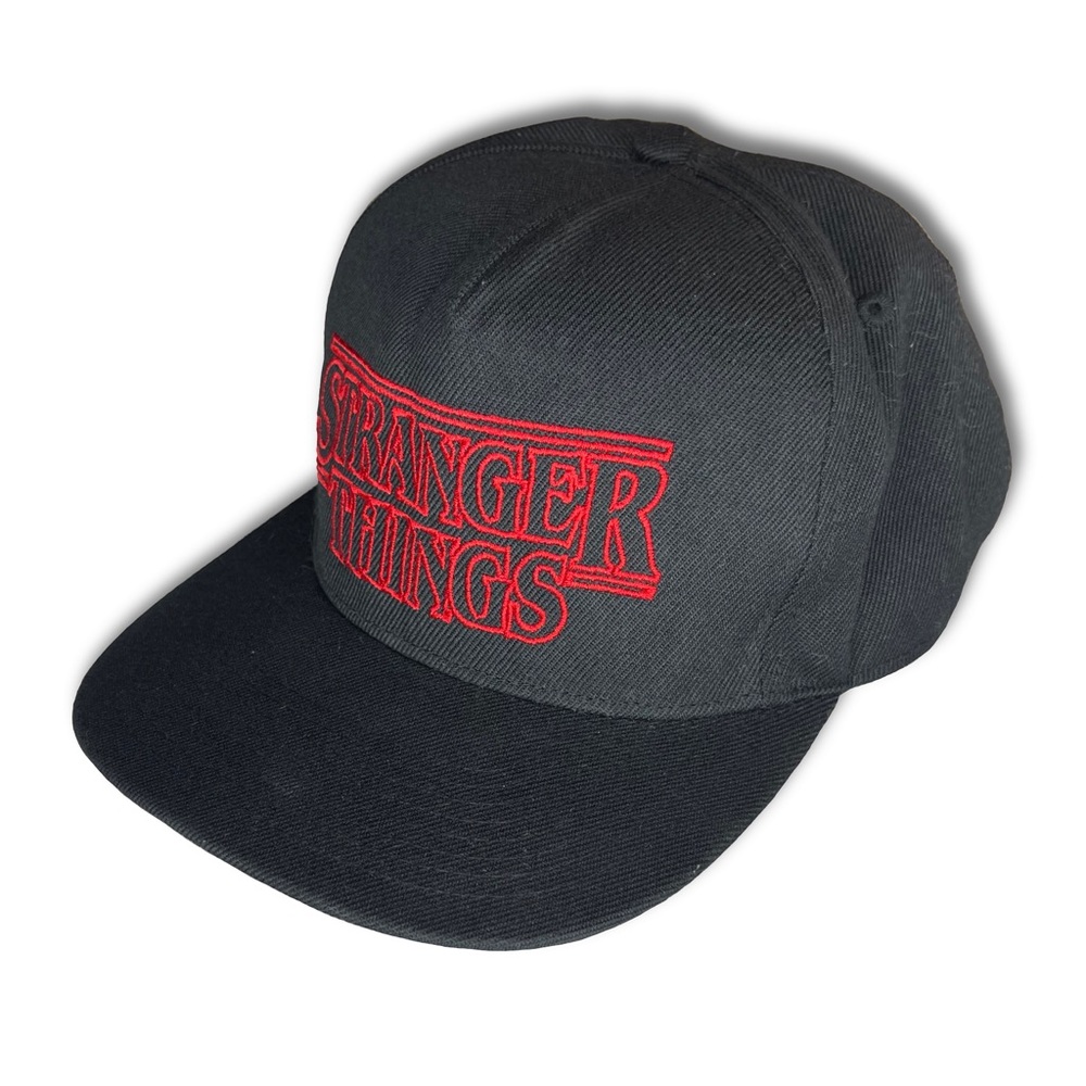 Stranger Things Black Logo Graphic SnapBack Adjustable Baseball Hat